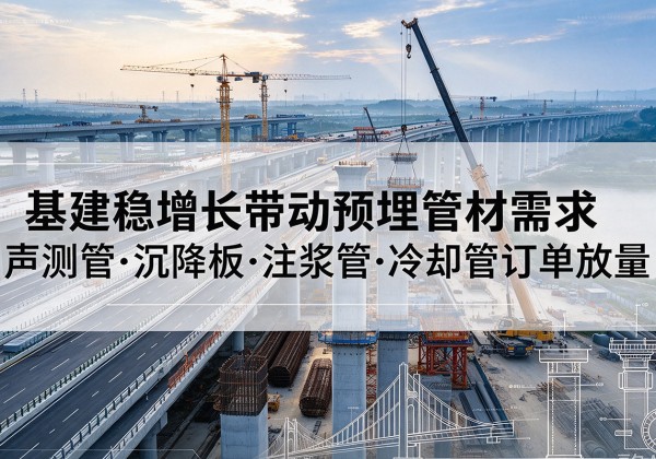 平房基建稳增长带动预埋监测管材需求，声测管、沉降板、注浆管订单持续放量